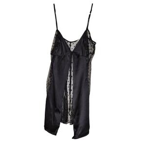 Victoria's Secret Black Polka Dot Med Sheer Babydoll Y2K Lingerie‎ Whimsigoth